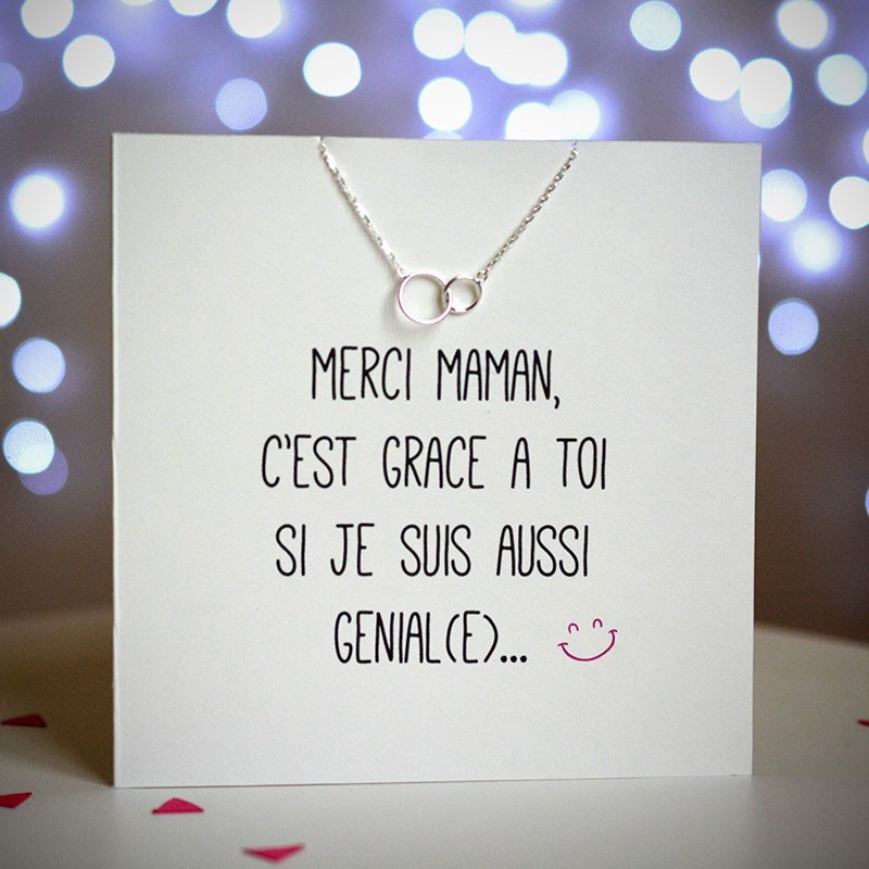 Carte Maman avec bracelet argent : livraison cadeau original maman