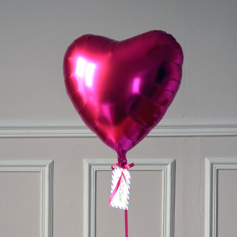 Livraison ballon cadeau anniversaire cœur rose fuschia → The PopCase