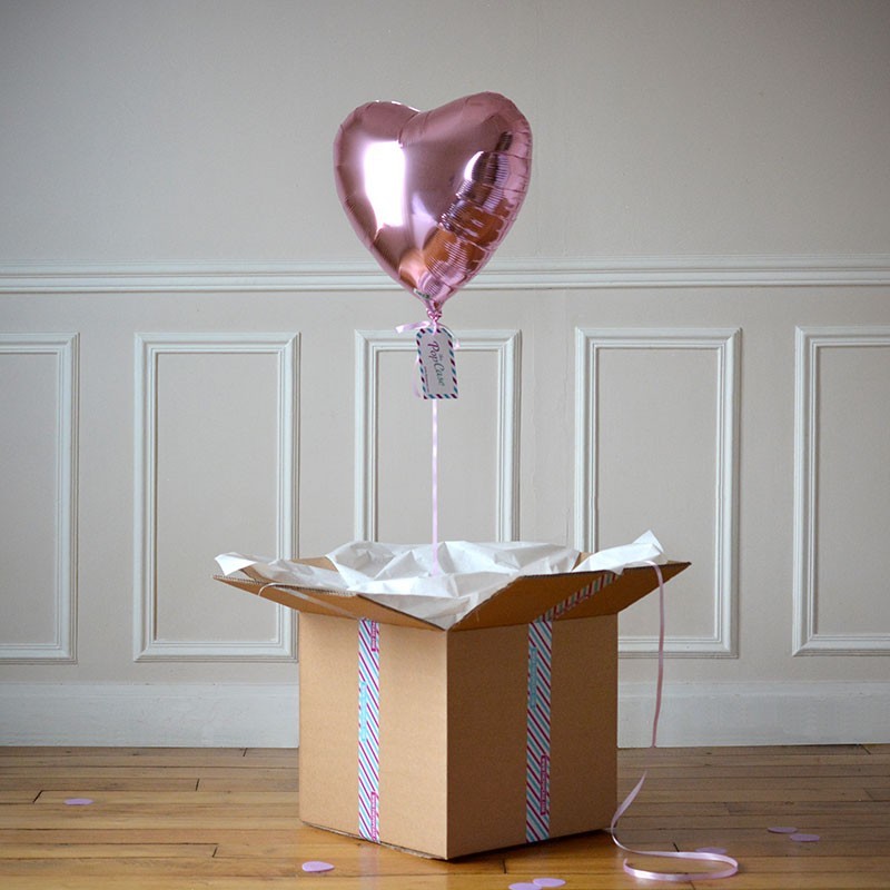 Ballon Cadeau Coeur Rose Pastel - The PopCase