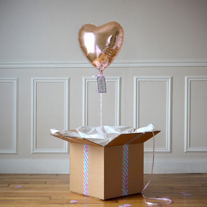 Ballon Cadeau Coeur Rose Gold - The PopCase