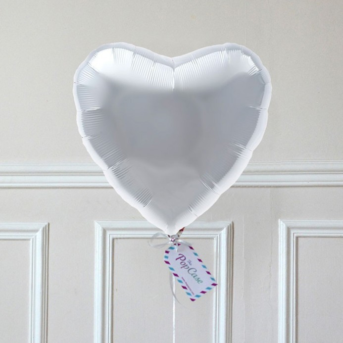 Ballon Cadeau Coeur Argent - The PopCase