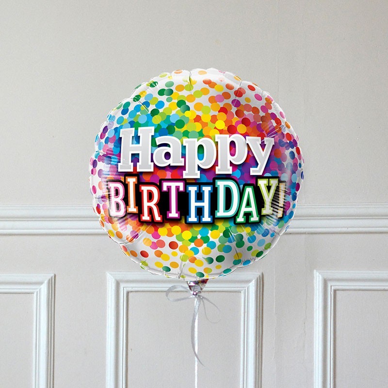 Ballon Cadeau Happy Birthday Confetti - GP - The PopCase