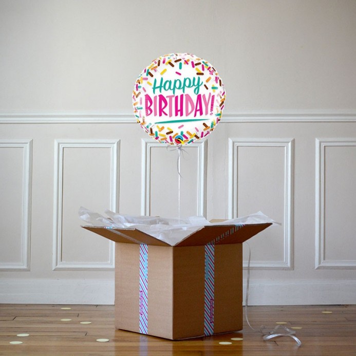 Ballon Cadeau Happy Birthday sprinkles - The PopCase