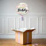 Ballon Cadeau - Happy Birthday - Marbre