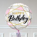 Ballon Cadeau - Happy Birthday - Marbre