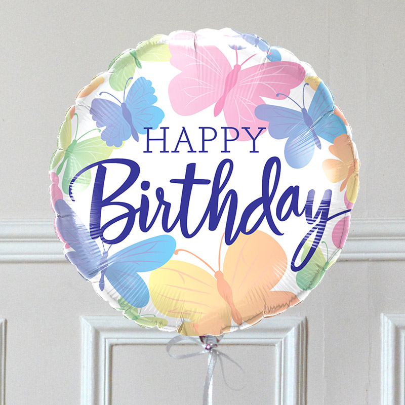 Ballon Cadeau - Happy Birthday Papillon GP - The PopCase
