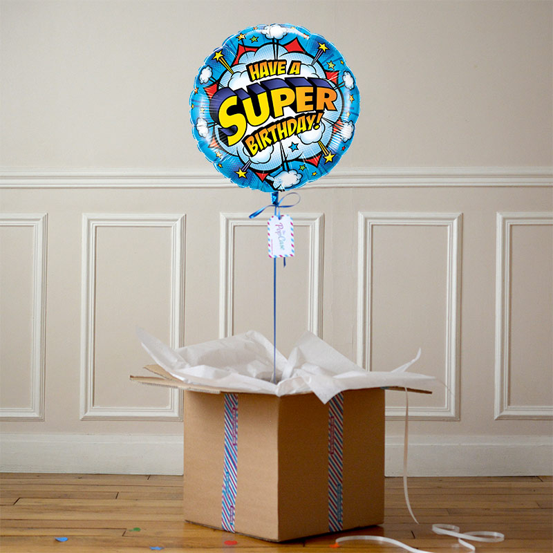 Ballon Cadeau - SUPER Birthday - The PopCase