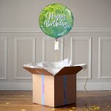 Ballon Cadeau - Happy Birthday Green - The PopCase