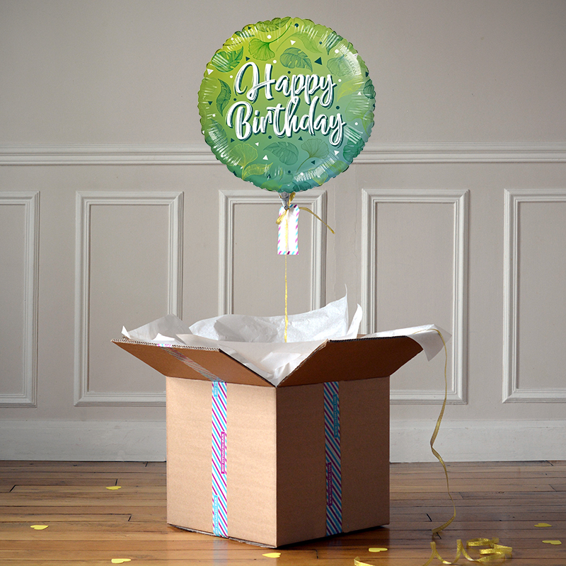 Ballon Cadeau - Happy Birthday Green - The PopCase