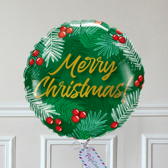 Ballon Cadeau - Merry Christmas Vert - The PopCase