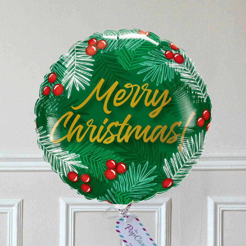 Ballon Cadeau - Merry Christmas Vert GP - The PopCase