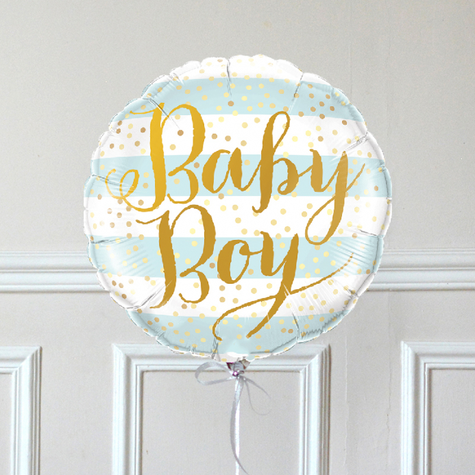 Ballon Cadeau Garçon - Baby Boy Rayures
