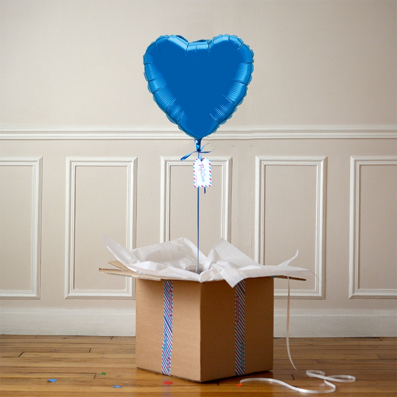 Ballons Coeur Bleu Avec Love Rose Gold en 3D Bleu 