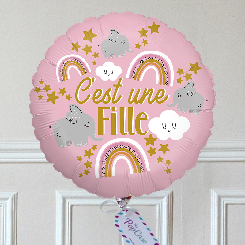 Ballon naissance hélium avec message personnalisé → The PopCase