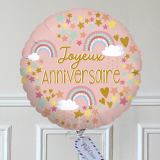 Ballon Cadeau - Joyeux Anniversaire Arc en Ciel - The PopCase