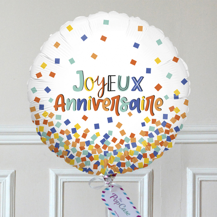 Ballons à confettis “Joyeux Anniversaire”- Tropical Party - lot de