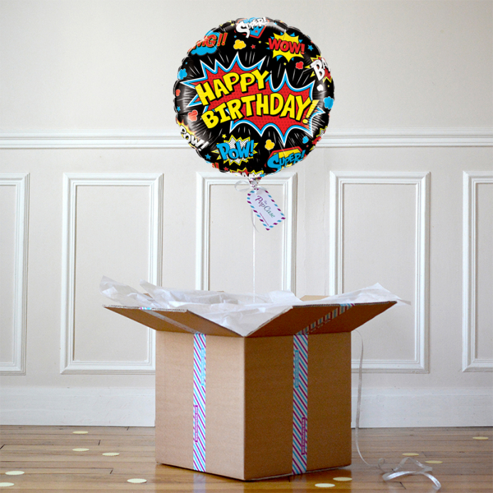 Ballon Cadeau - Happy Birhtday Comics - The PopCase