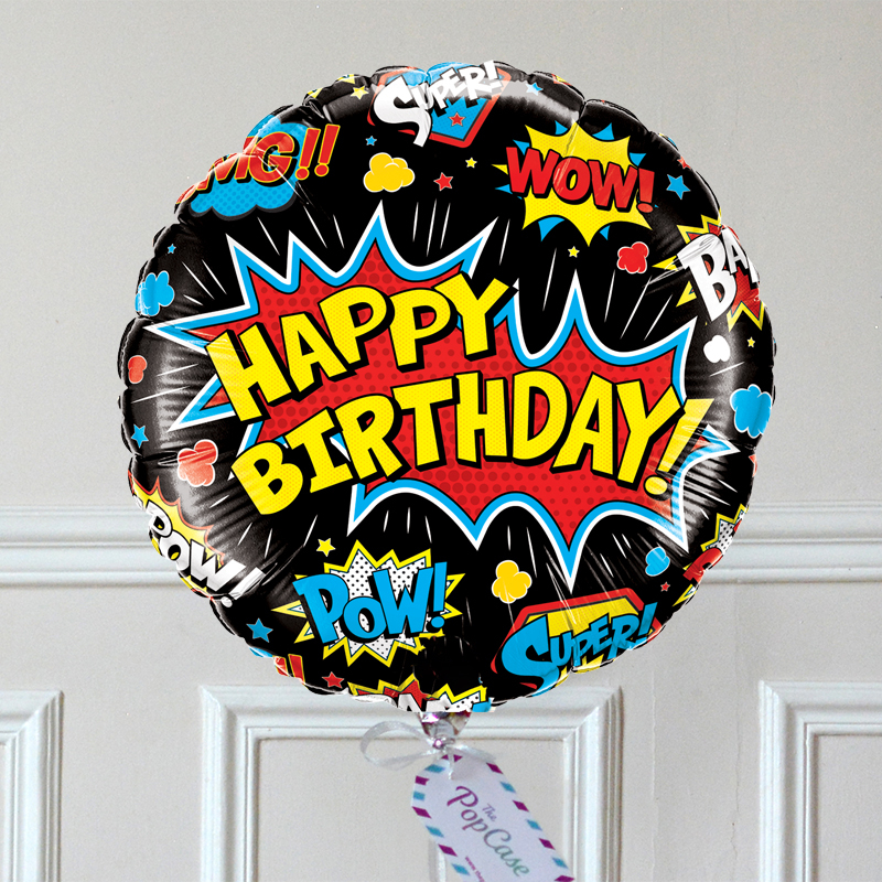 Ballon Cadeau - Happy Birhtday Comics - The PopCase