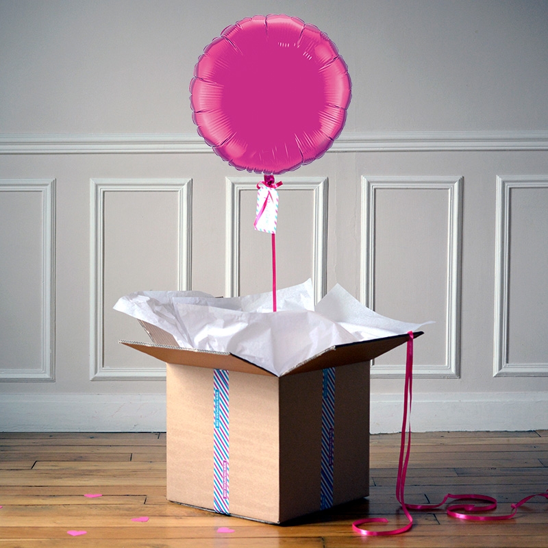 Ballon Cadeau Rond Rose Fuschia - ThePopCase