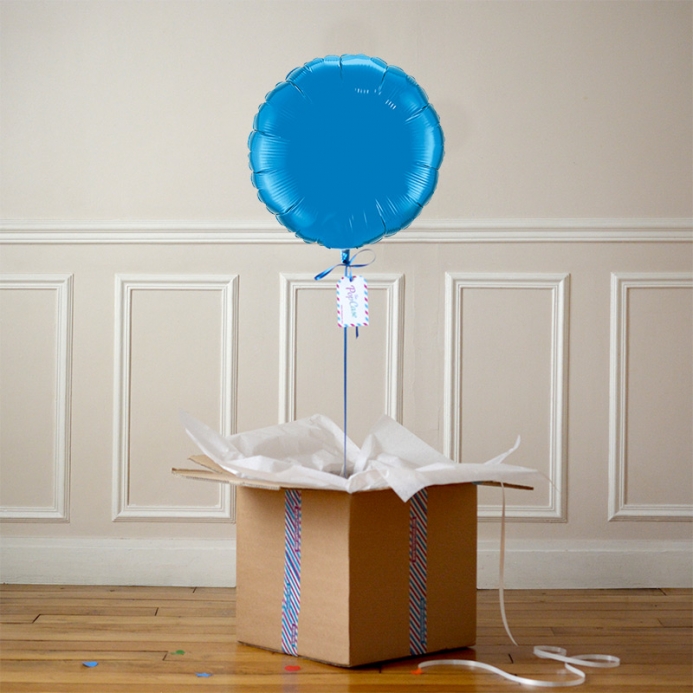 Ballon Cadeau Rond Bleu - ThePopCase