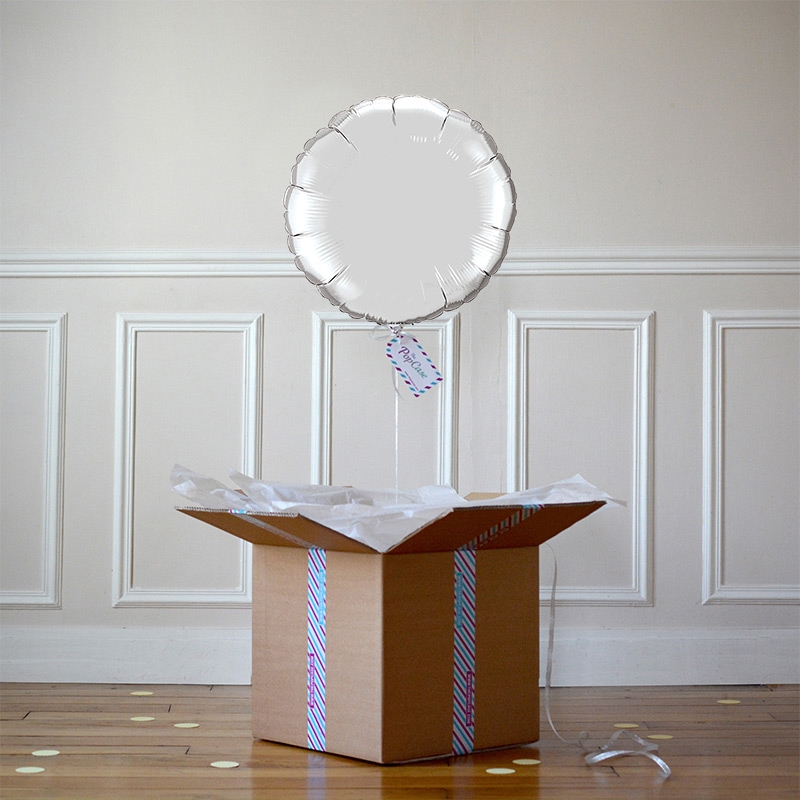 Ballon Cadeau Rond Argent - ThePopCase