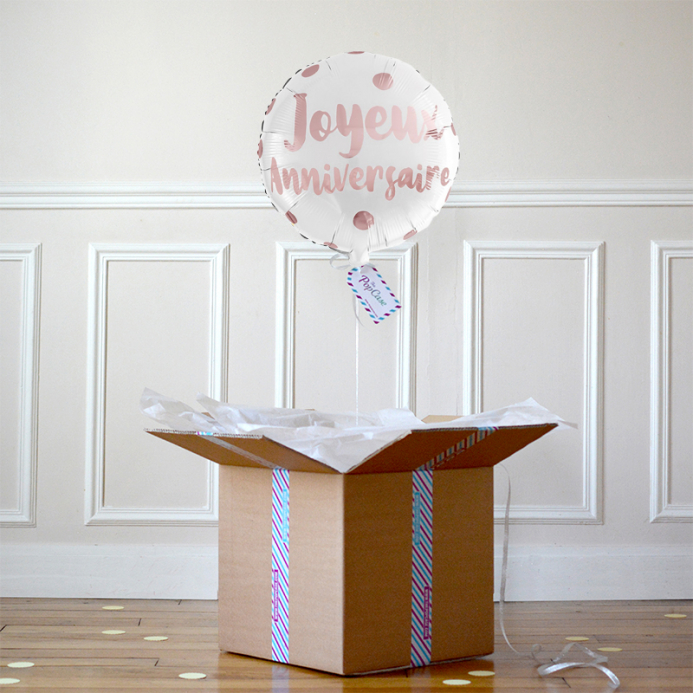 Ballon Cadeau - Joyeux Anniversaire Rose - The PopCase