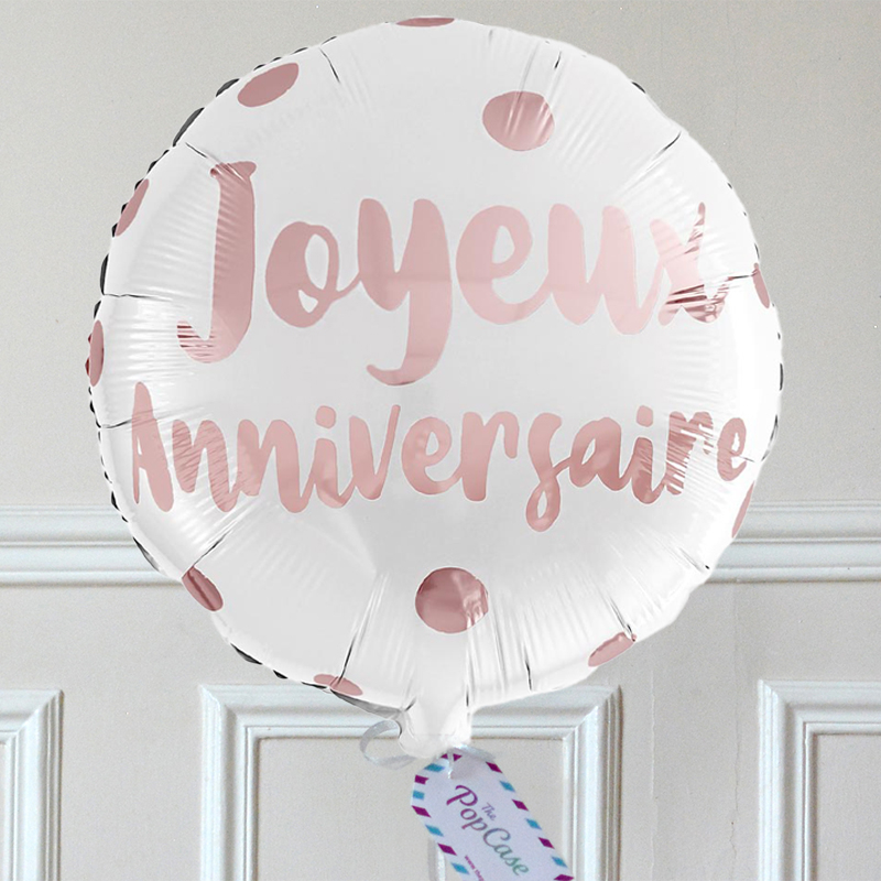 Ballon Cadeau - Joyeux Anniversaire Rose - The PopCase