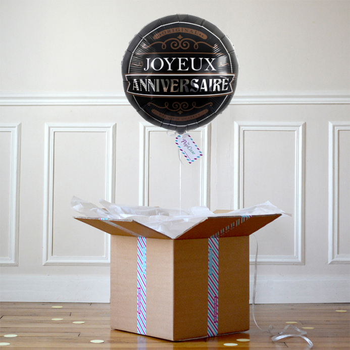 Ballon Cadeau - Joyeux Anniversaire Vintage - The PopCase