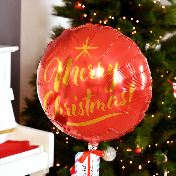 Ballon Cadeau - Merry Christmas Rouge - The PopCase