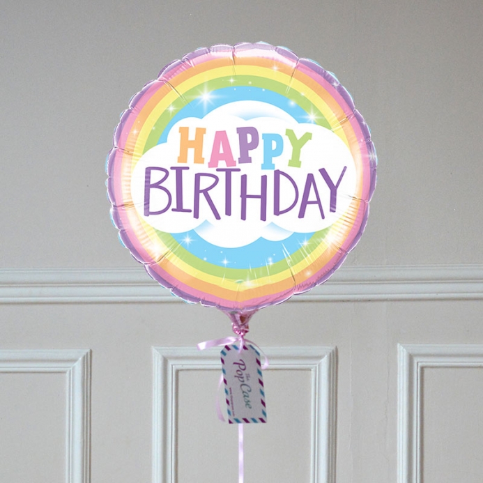 Ballon Cadeau Happy Birthday Rainbow - The PopCase