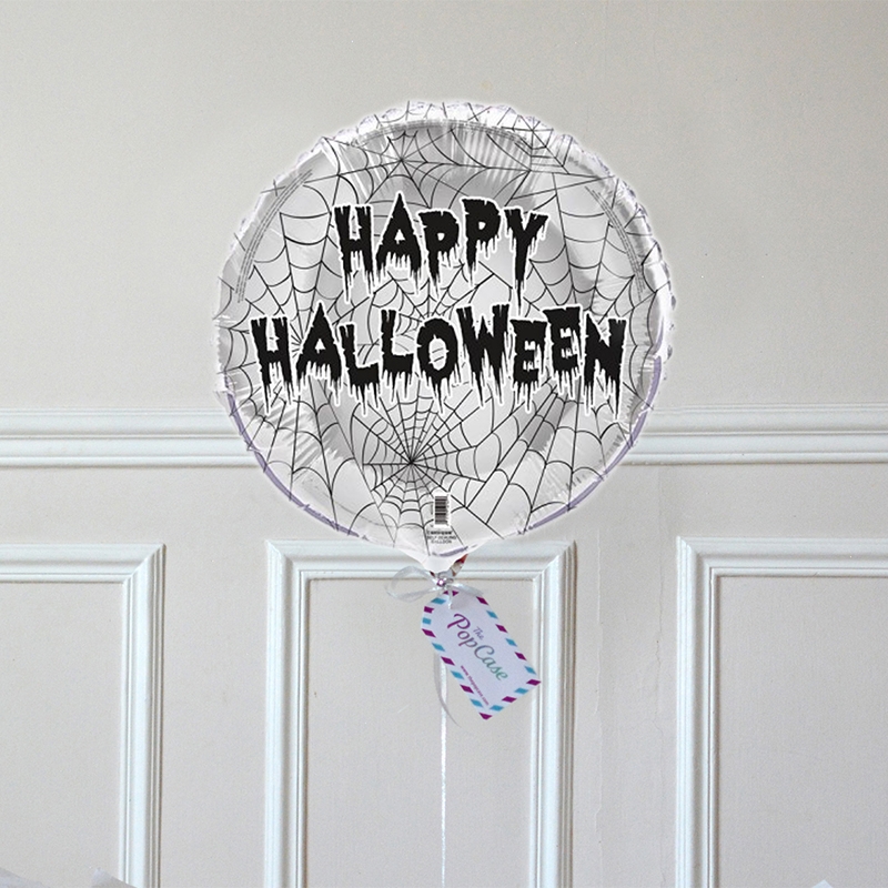 Ballon Cadeau - Happy Halloween Argent