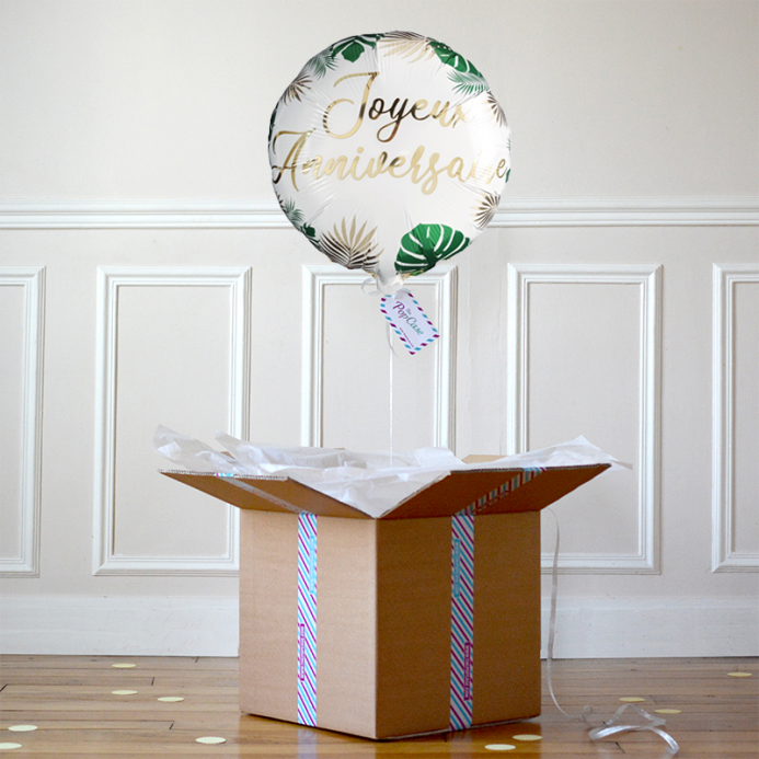 Ballon Cadeau - Joyeux Anniversaire Tropical