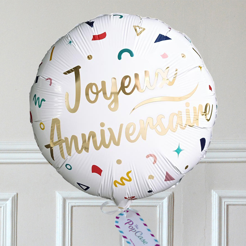 Ballon Cadeau - Joyeux Anniversaire Serpentin