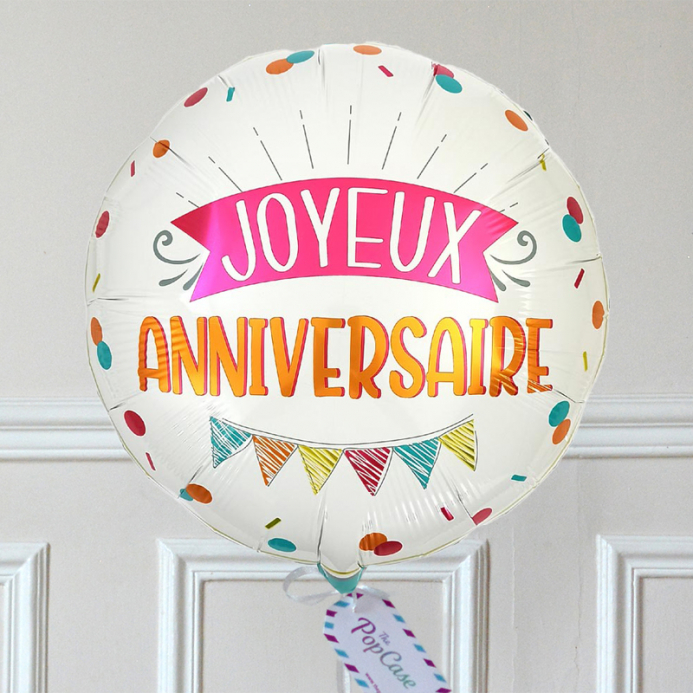 Ballon Cadeau - Joyeux Anniversaire Fanions