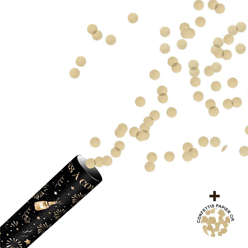 Canon à Confettis - Bonne année et confettis or