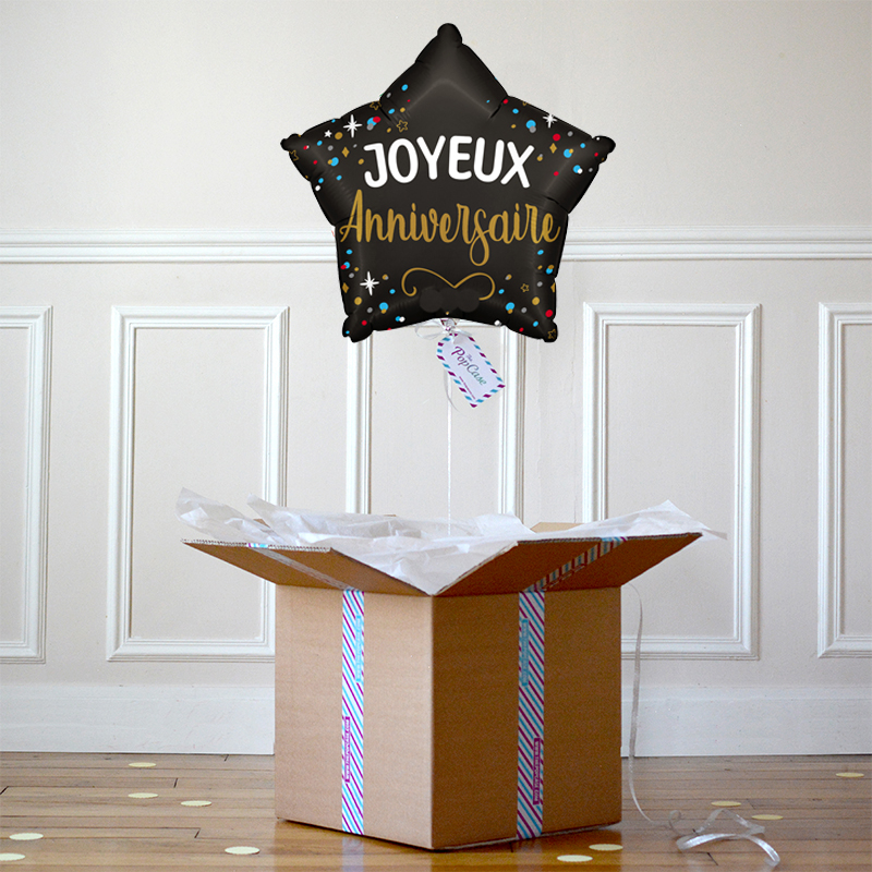 Ballon Cadeau Joyeux Anniversaire Etoile - The PopCase
