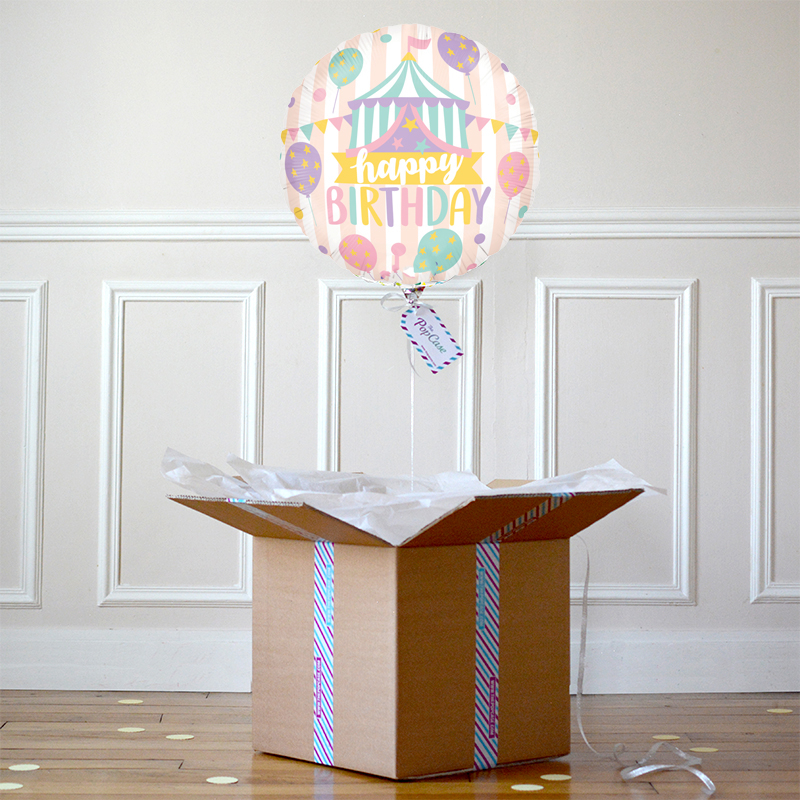 Ballon Cadeau - Happy Birthday Pastel Circus - The PopCase