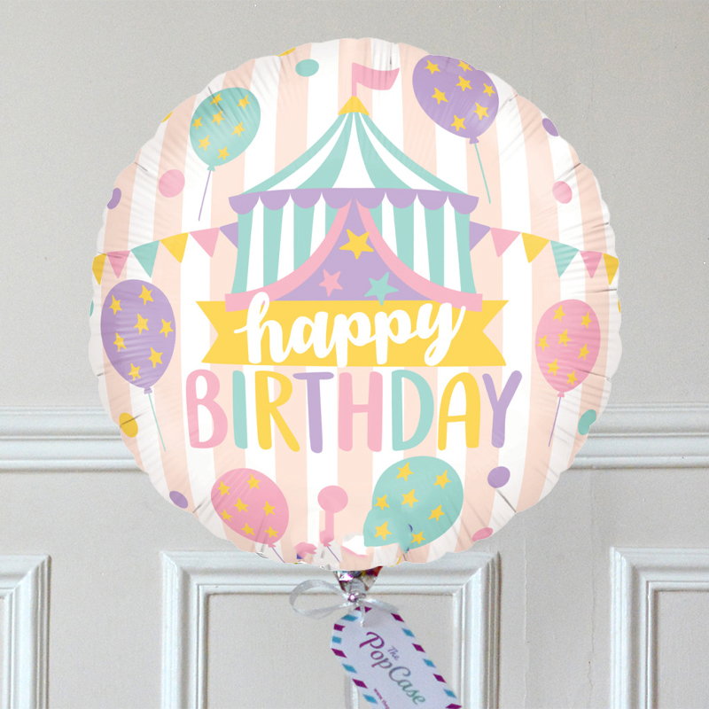 Ballon Cadeau - Happy Birthday Pastel Circus