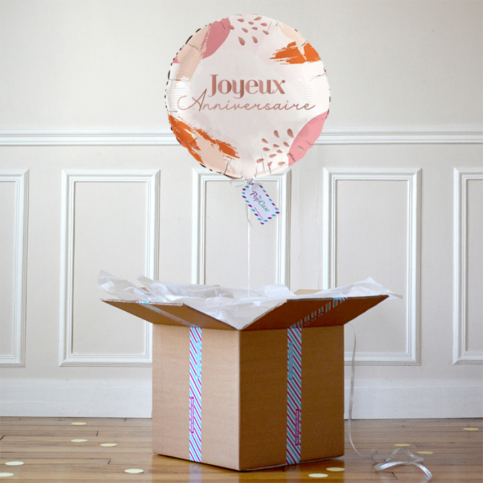 Ballon Cadeau - Joyeux Anniversaire Terracotta - The PopCase