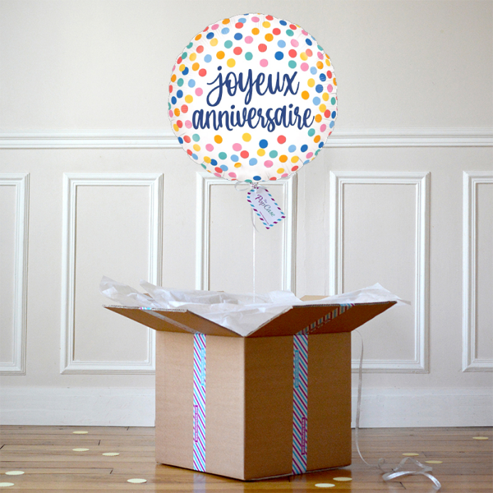 Ballon Cadeau - Joyeux Anniversaire Multico - The PopCase