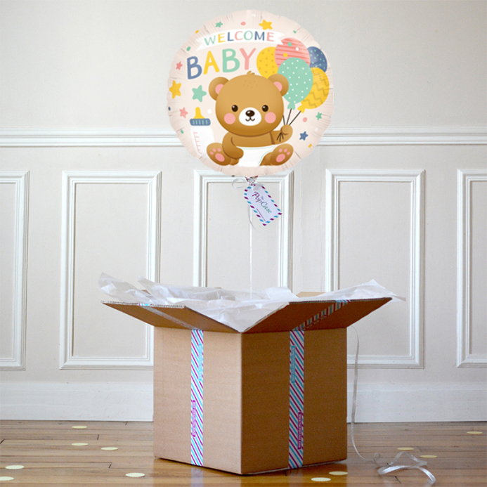 Ballon Cadeau - Welcome Baby Ours - The PopCase