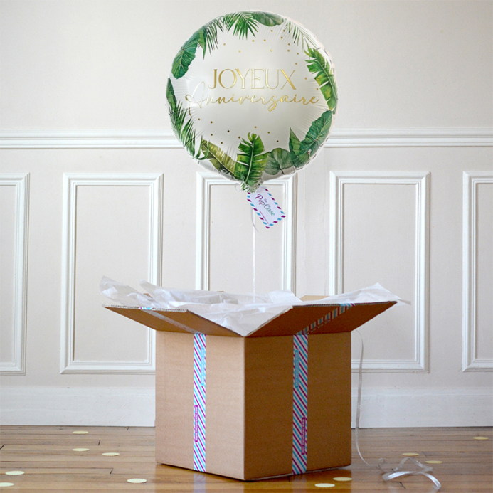 Ballon Cadeau - Joyeux Anniversaire Tropical - The PopCase