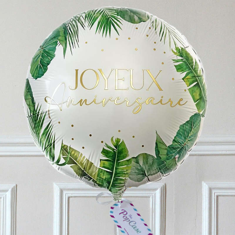 Ballon Cadeau - Joyeux Anniversaire Tropical
