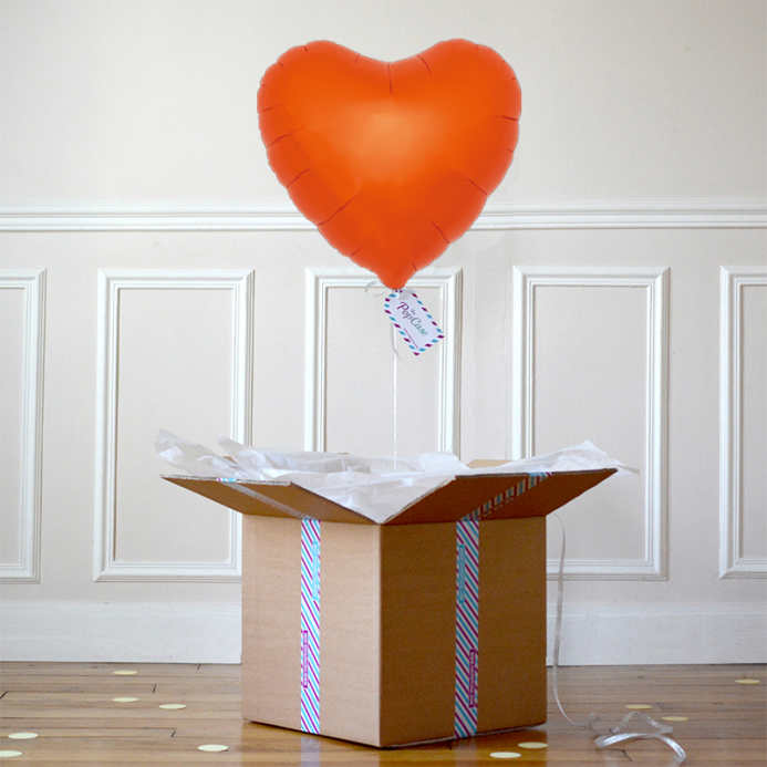 Ballon Cadeau - Coeur Orange - The PopCase