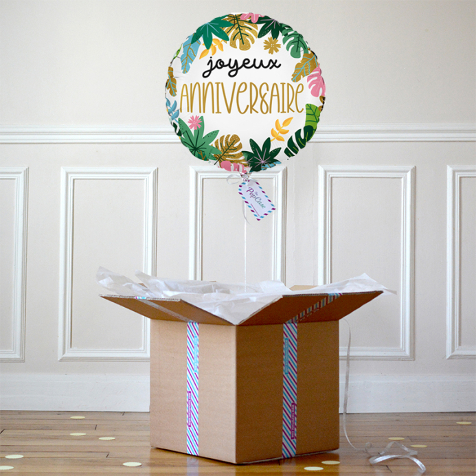 Ballon Cadeau - Joyeux Anniversaire Tropical - The PopCase