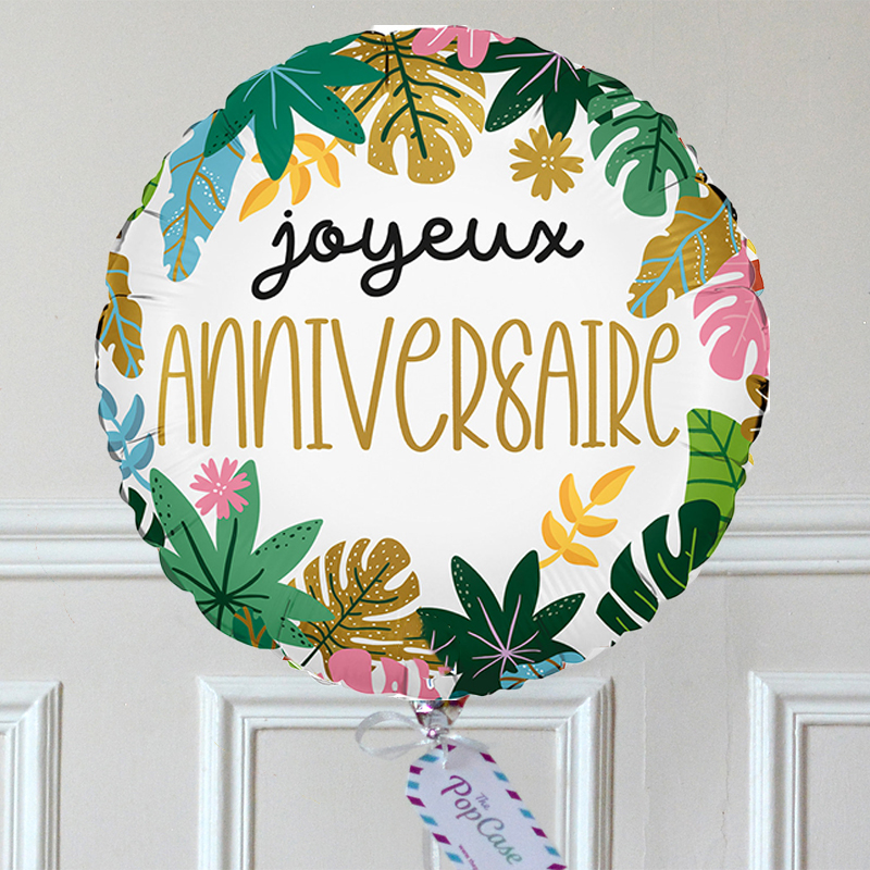 Ballon Cadeau - Joyeux Anniversaire Tropical - The PopCase