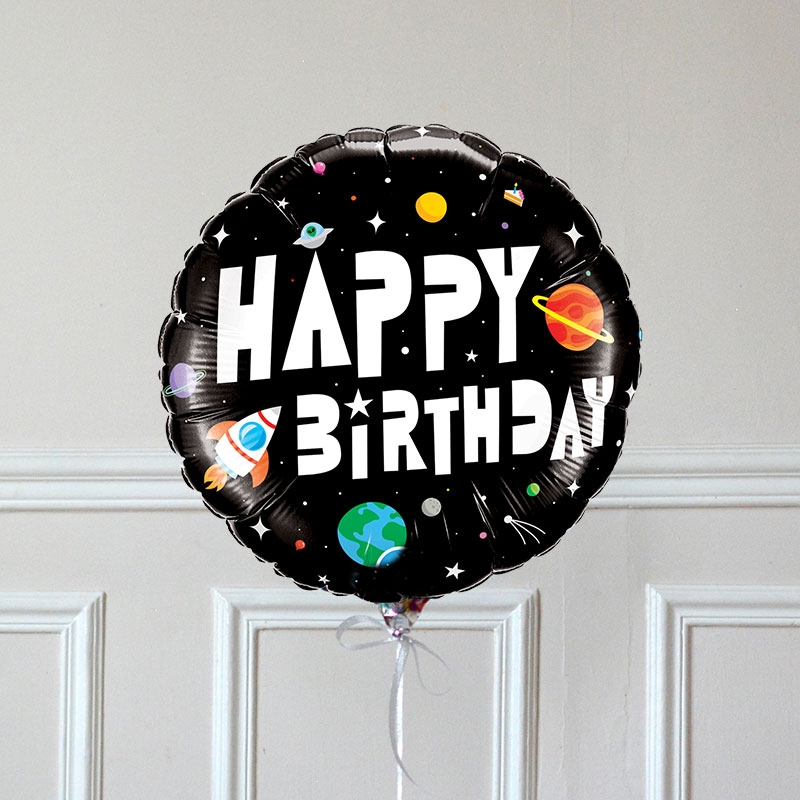 Ballon Cadeau Happy Birthday Cosmonaute - Recto GP - The PopCase