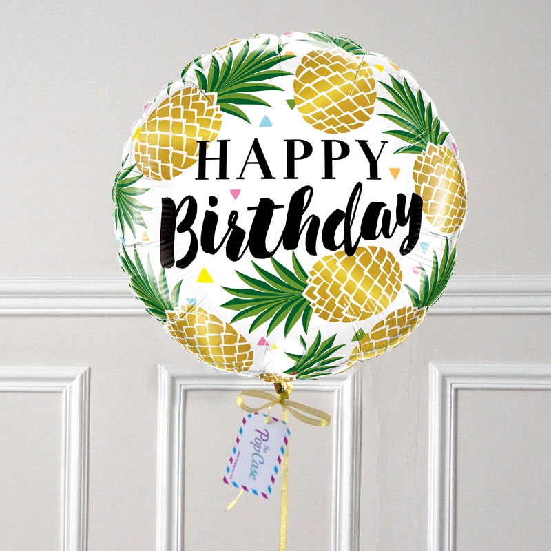 Ballon Cadeau - Happy Birthday Ananas GP - The PopCase