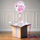 Ballon Cadeau - Happy Birthday Flamingo - The PopCase