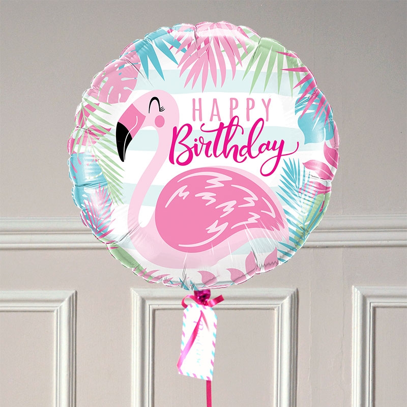 Ballon Cadeau - Happy Birthday Flamingo - GP - The PopCase